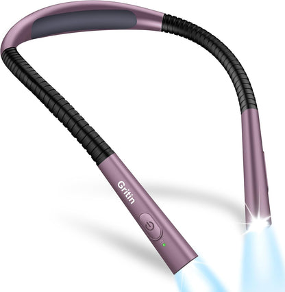 Gritin Book Light,Eye Caring 3 Colors & Stepless Dimming Neck Reading Light