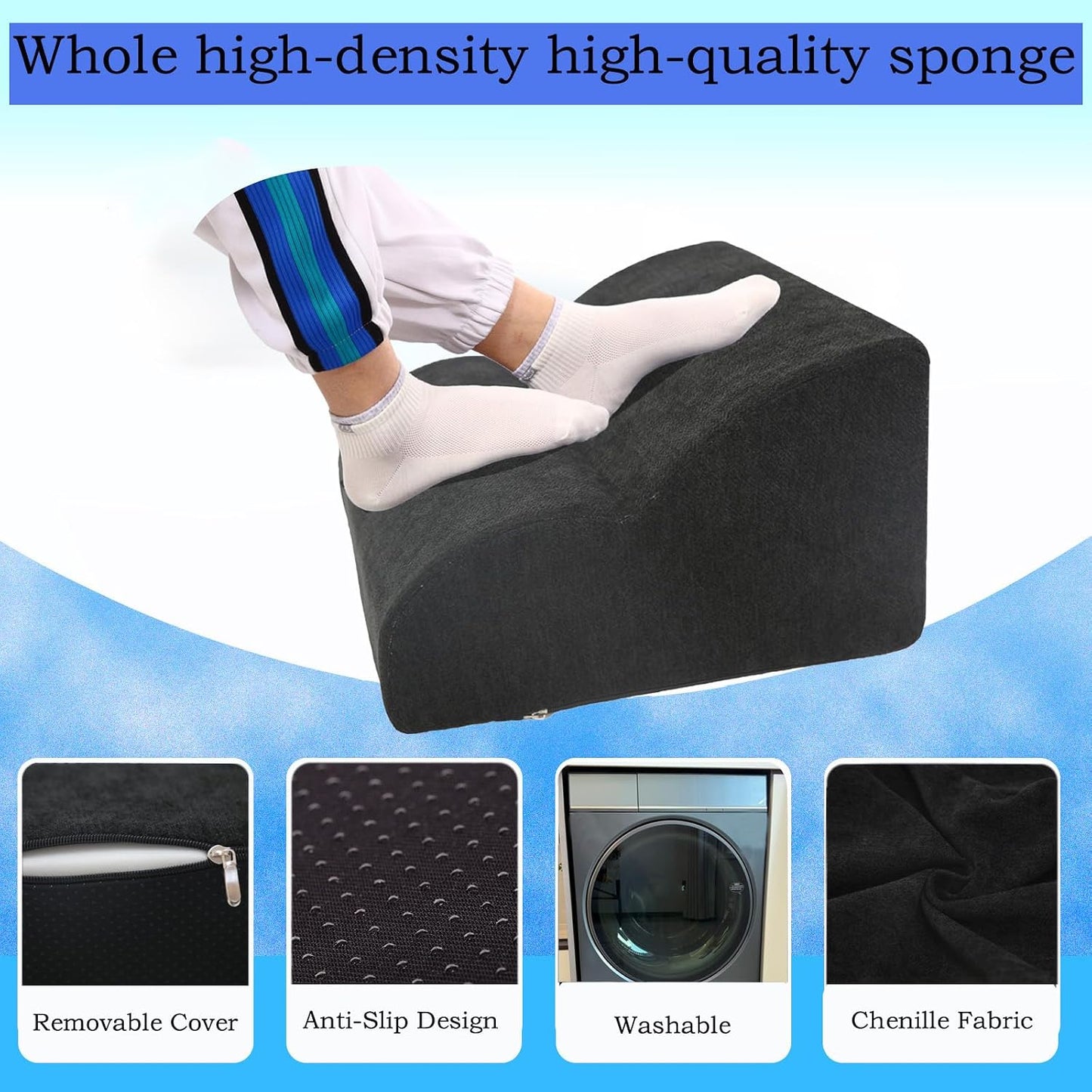 Foot Rest for Under Desk at Work.Multifunctional 3-Tier Foot Stool,with Washable Footrest.for Under Desk,Office Chair Gaming Chair & Sofa,Leg Elevation Pillow,Supports Posture -Dark Grey