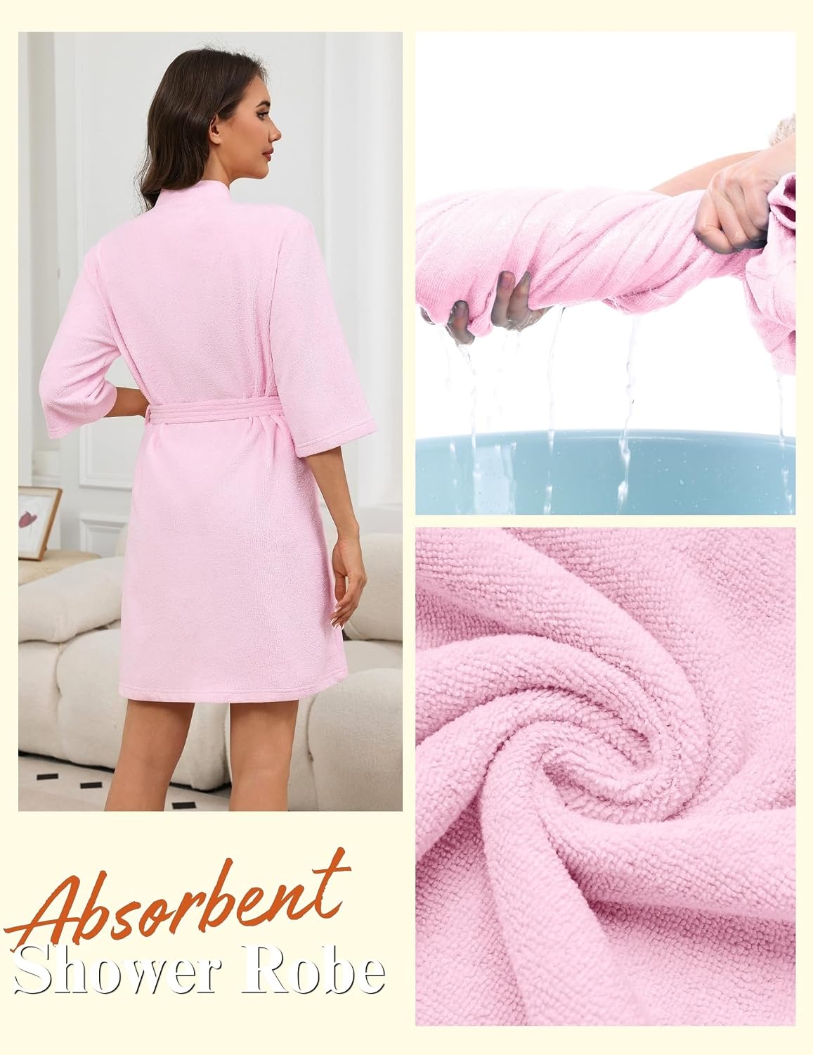 Ekouaer Towel Robe for Women Terry Cloth Robes for Women Absorbent Bathrobe