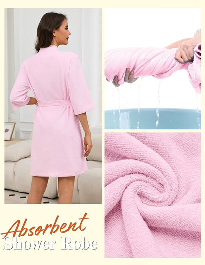 Ekouaer Towel Robe for Women Terry Cloth Robes for Women Absorbent Bathrobe