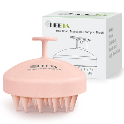 HEETA Scalp Scrubber Shampoo Brush, Scalp Massager Tool for Hair Growth, Soft Silicone Bristles for Dandruff Removal Wet Dry Use Women Men Kids Pet, Fit All Hair Types Care, Green
