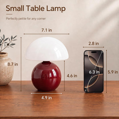 Dawnwake Mushroom Lamp Table Lamp for Bedroom-Small Desk Table Lamps,White