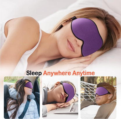 LitBear Sleep Mask for Side Sleeper Women Men, Eye Mask for Sleeping Light Blocking, 3D Contoured Cup Sleeping Mask, Soft Breathable Sleep Eye Mask with Adjustable Elastic Strap for Travel