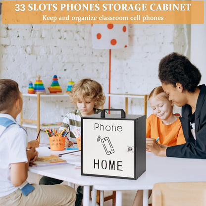 36 Slots Cell Phone Holder Classroom, Wooden Phone Lock Box