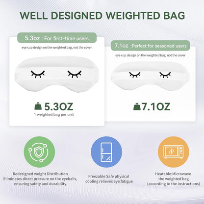 Lyocell Weighted Sleep Eye Mask for Women Men, 5.3oz & 7oz, Cooling, Removable Washable Weighted Bag, Light Blocking Eye Cover, Soft Eye Shade for Travel Essentials, Office Naps, Gift,Purple