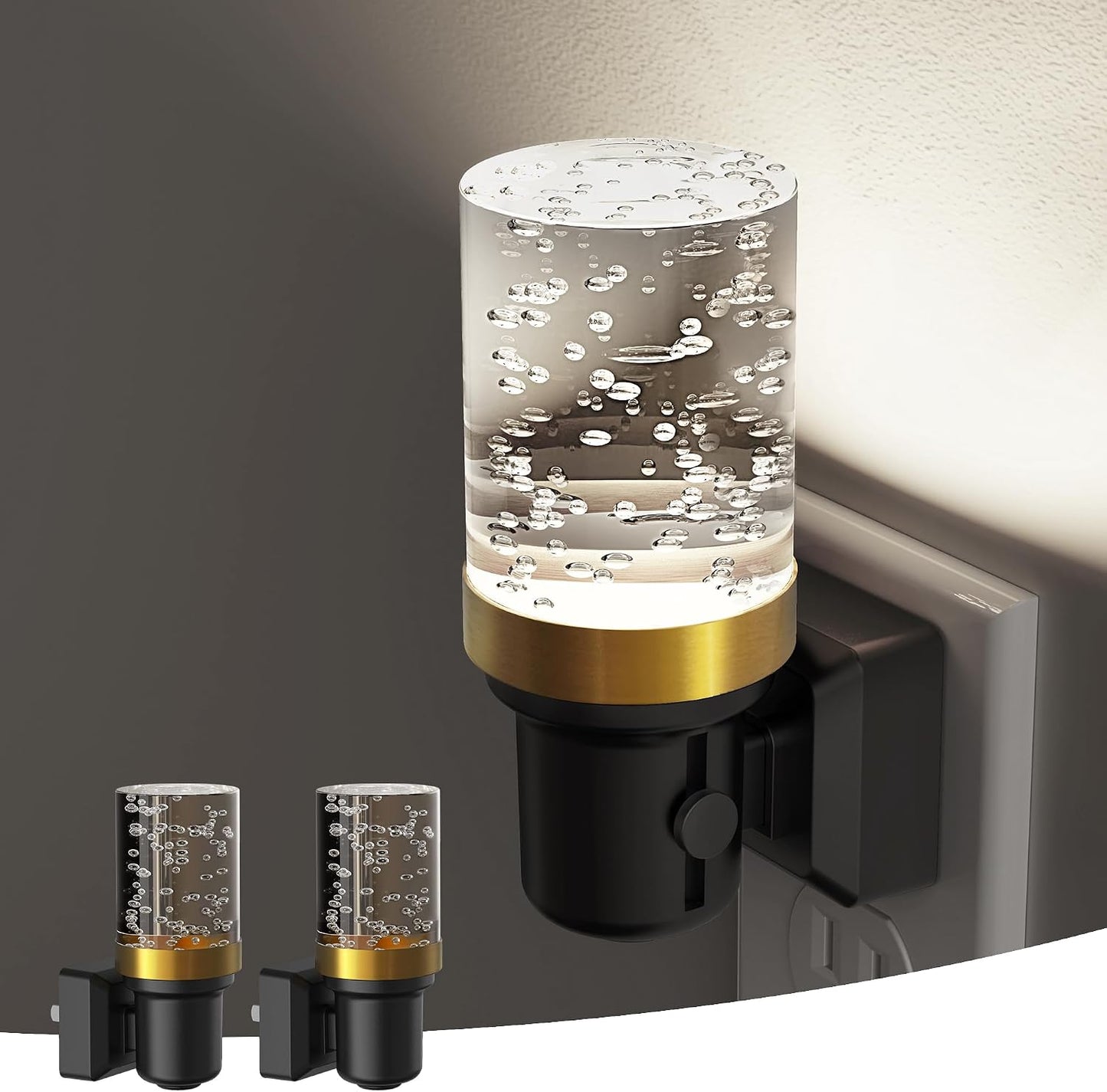 L LOHAS LED Night Light, Dimmable Night Lights Plug into Wall, Automatic Night Lights Plug in with Auto Light Sensor,Adjustable Brightness Amber LED Night Light, for Bedroom Hallway Home Decor