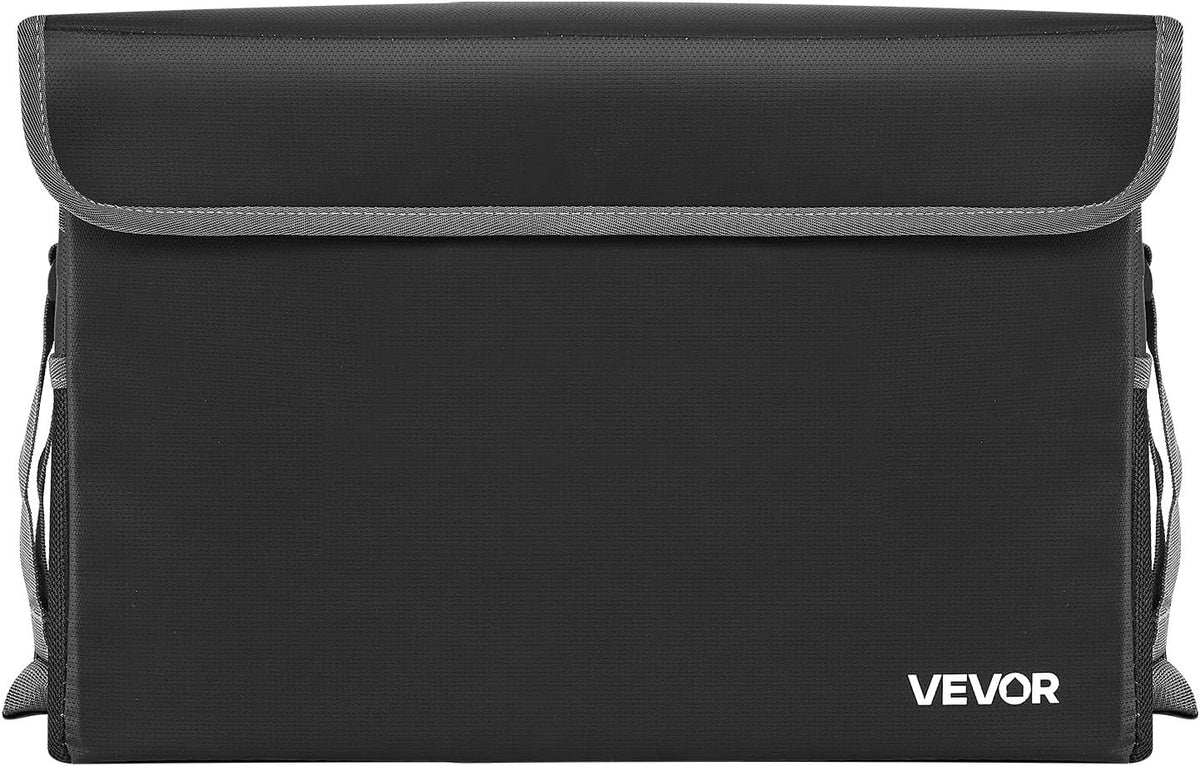 VEVOR Fireproof Document Bag, 1832 ℉ Heat Insulated Fireproof & Waterproof Bag, Portable Multi-Layer File Storage Security Organizer Home Office Travel Use, for Passports, Important Documents, Files