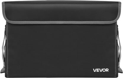 VEVOR Fireproof Document Bag, 1832 ℉ Heat Insulated Fireproof & Waterproof Bag, Portable Multi-Layer File Storage Security Organizer Home Office Travel Use, for Passports, Important Documents, Files