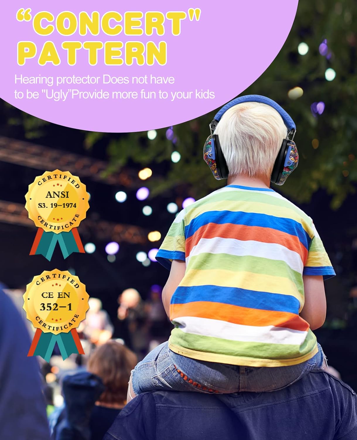 PROHEAR 032 Kids Ear Protection – Ear Muffs for Noise Reduction, 25NRR Noise Cancelling Headphones for Kids,Toddlers, Autism, Sensory Use, Hearing Protection – Orange
