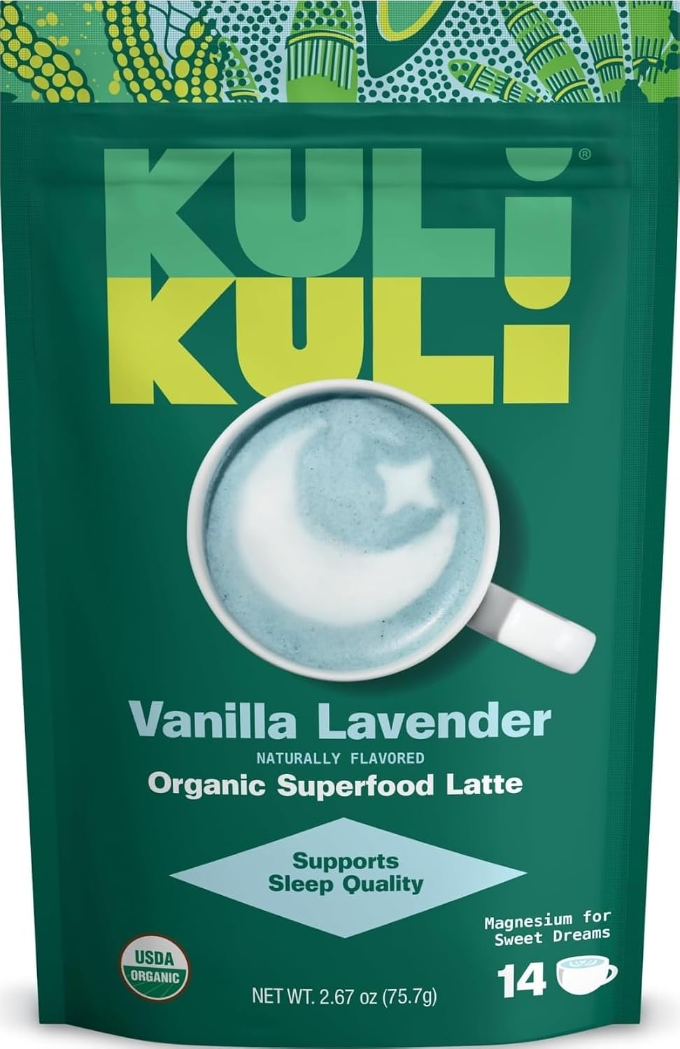 Kuli Kuli Organic Moringa Powder Matcha Green Tea Latte - Lion's Mane