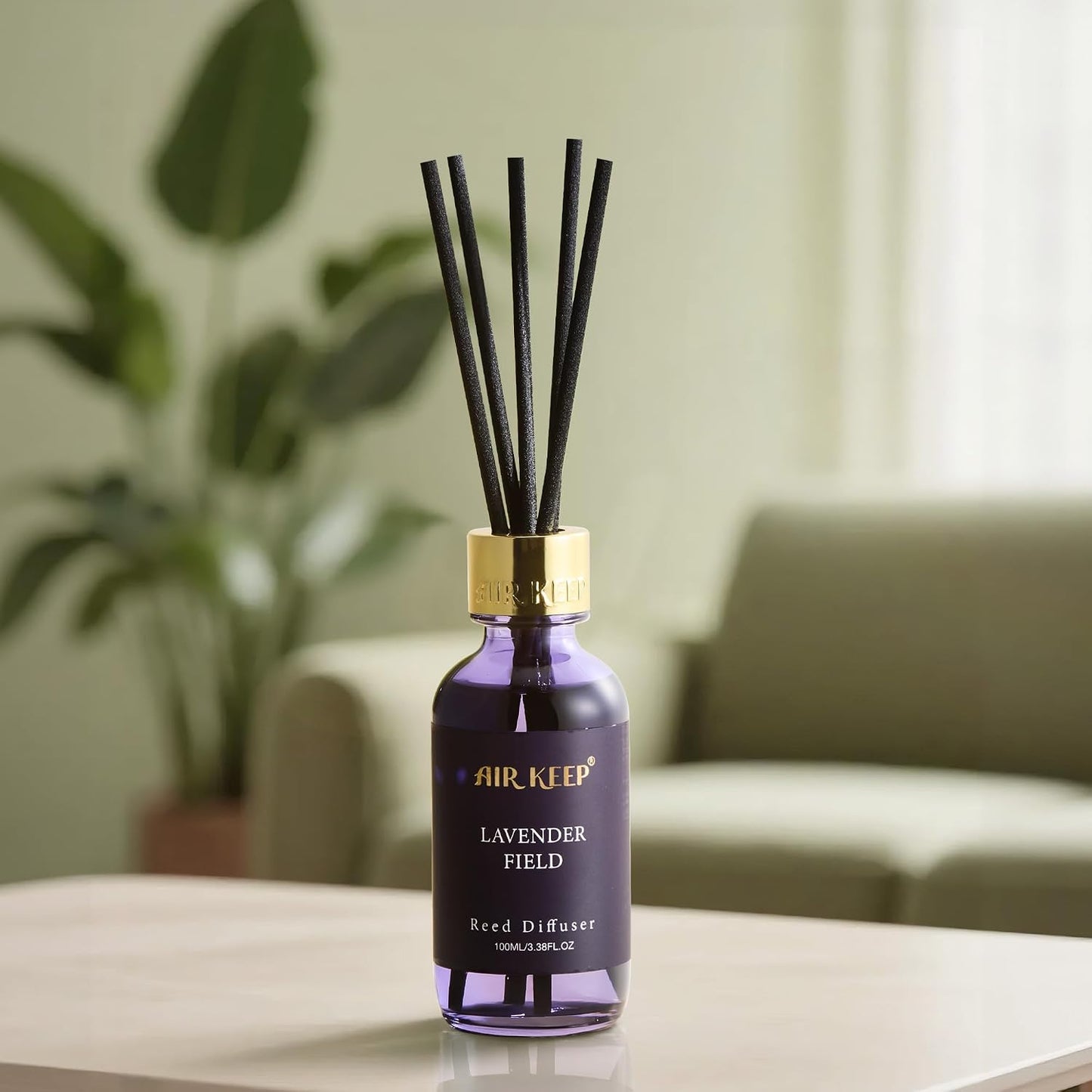 Airkeep Reed Diffuser Oil Set with Reed Sticks,Citrus Aromatherapy Oil Scent Diffuser for Home Office Bathroom Decoration Perfume and Gifts 3.38oz/100ml