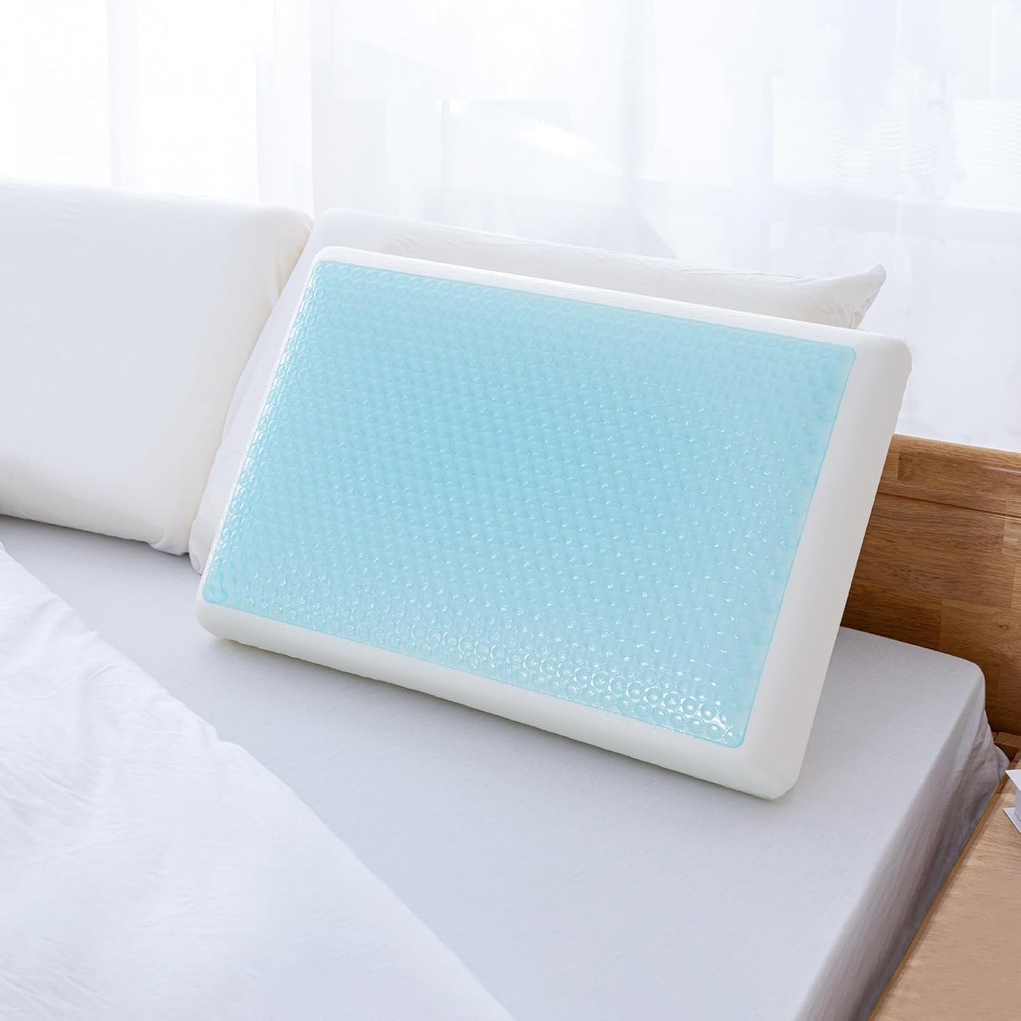 EGOHOME Cooling Gel Memory Foam Pillow - Reversible Cooling Cover, Neck Support for Side, Back and Stomach Sleepers, Removable & Machine Washable, All-Season Comfort, Standard Size, Purple