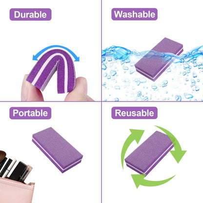 Pink Professional Nail Buffer Set - 30 Pcs, Acrylic & Natural Nails, 100/180 Grit Buffer Blocks