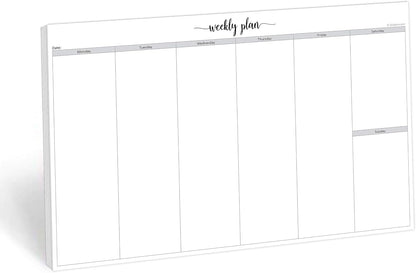 321Done Undated Weekly Planner Notepad, Jumbo 11x17 Desk Pad - 50 Tear-Off Sheets, Weekday Monday-Friday Schedule, Daily Task Planner for Home, Office & Student Use - Made in USA