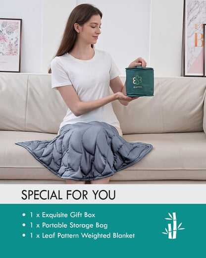 Kaisa Weighted Lap Blanket 7 lbs 41" x 53", Cozy Luxury Crystal Velvet Small Weighted Blanket for Adults, Portable Travel Weighted Blanket for Relaxation, All-Season Blanket, Machine Washable, Green