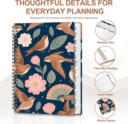 Planner 2026-2027, Weekly and Monthly Calendar Planner, JUL 2026 - JUN 2027 - Colors B