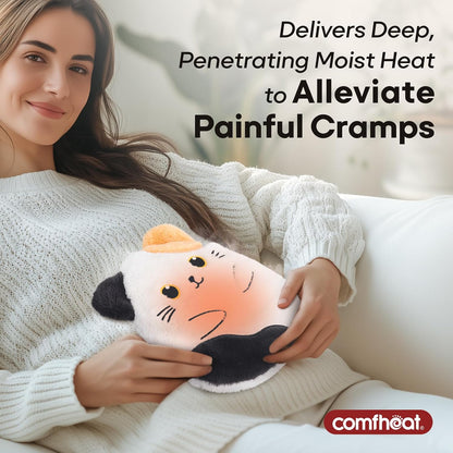 Microwave Unscented Heating Pad for Pain Relief, Moist Heat Pack Hot Compress for Period Cramps, Shoulder, Muscles, Cute Cloud Plush Heating Pad, Gift for Girl Women, with Washable Cover