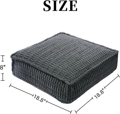 Stuffed Pouf Ottoman Soft Touch Poufs with Foam Chunk Filling Furry and Fluffy Detachable Pouf Foot Stool Storage Ottoman Floor Poufs Foot Rest for Living Room (Caramel, Round)