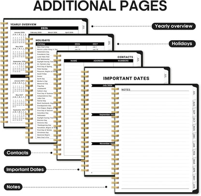 Planner 2026-2027, 8.5" x 11" Weekly and Monthly Academic Year Planner Calendar, July 2026 - June 2027, Hardcover Large School Planning Agenda With Tabs, Perfect for School & Office Supplies, A4, Green