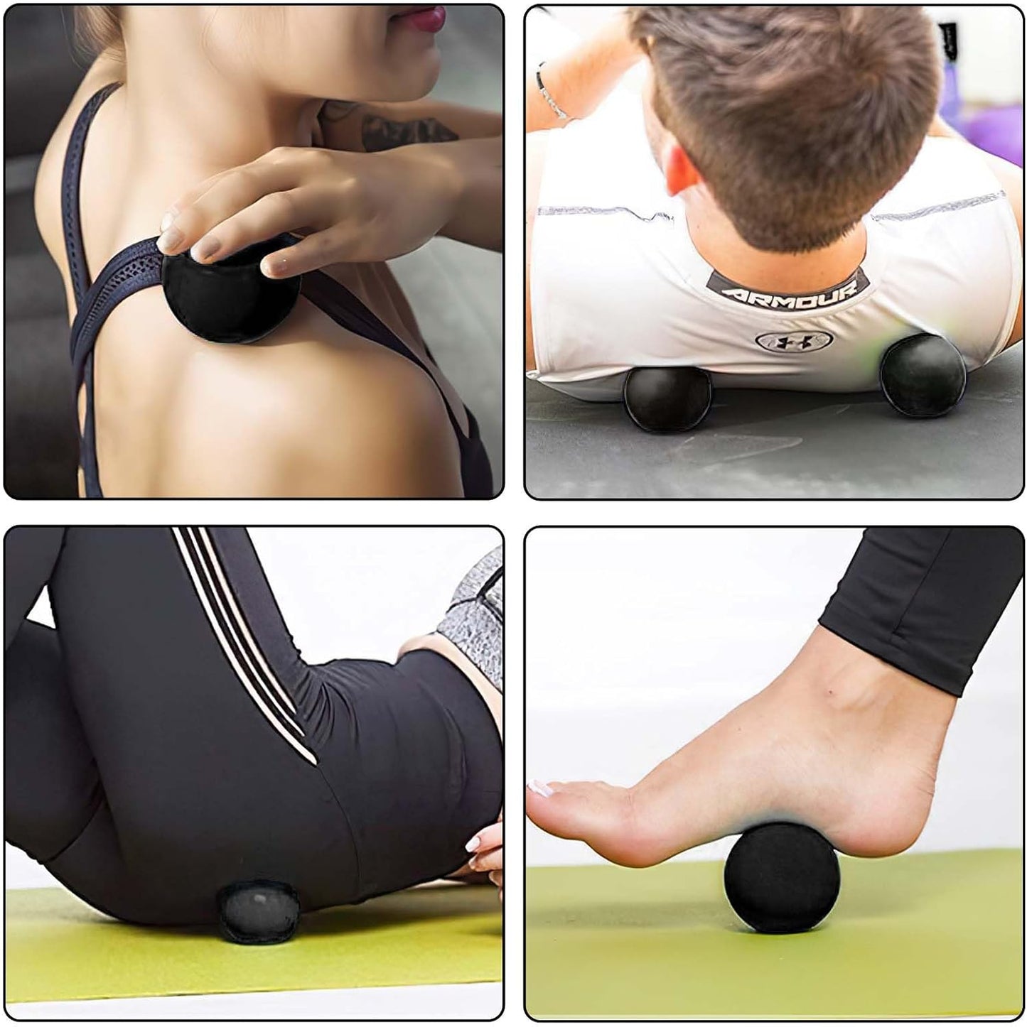 WOVTE Massage Lacrosse Ball for Sore Muscles, Shoulders, Neck, Back, Foot, Body, Deep Tissue, Trigger Point, Muscle Knots, Yoga and Myofascial Release (Blue)