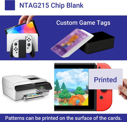Origin-Joy NFC Cards, NTAG215 Blank Waterproof 85.5 x 54mm NFT Chips, Programmable & Rewritable, Compatible with Amiibo, TagMo, iOS & Android Devices (White)