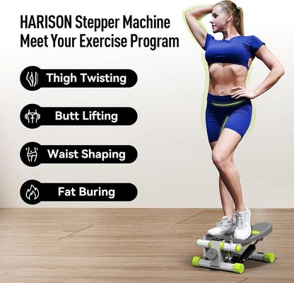 HARISON Mini Steppers for Exercise, Stair Stepper with LCD Monitor 330LBS Capacity, Portable Under Desk Stepper for Home Workout