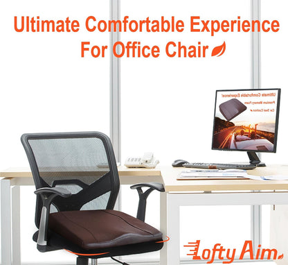 Lofty Aim Car Seat Cushion, Comfort Memory Foam Car Cushions for Driving - Sciatica & Lower Back Pain Relief, Driver Seat Pillow for Auto, Office Chair, Wheelchair - Black