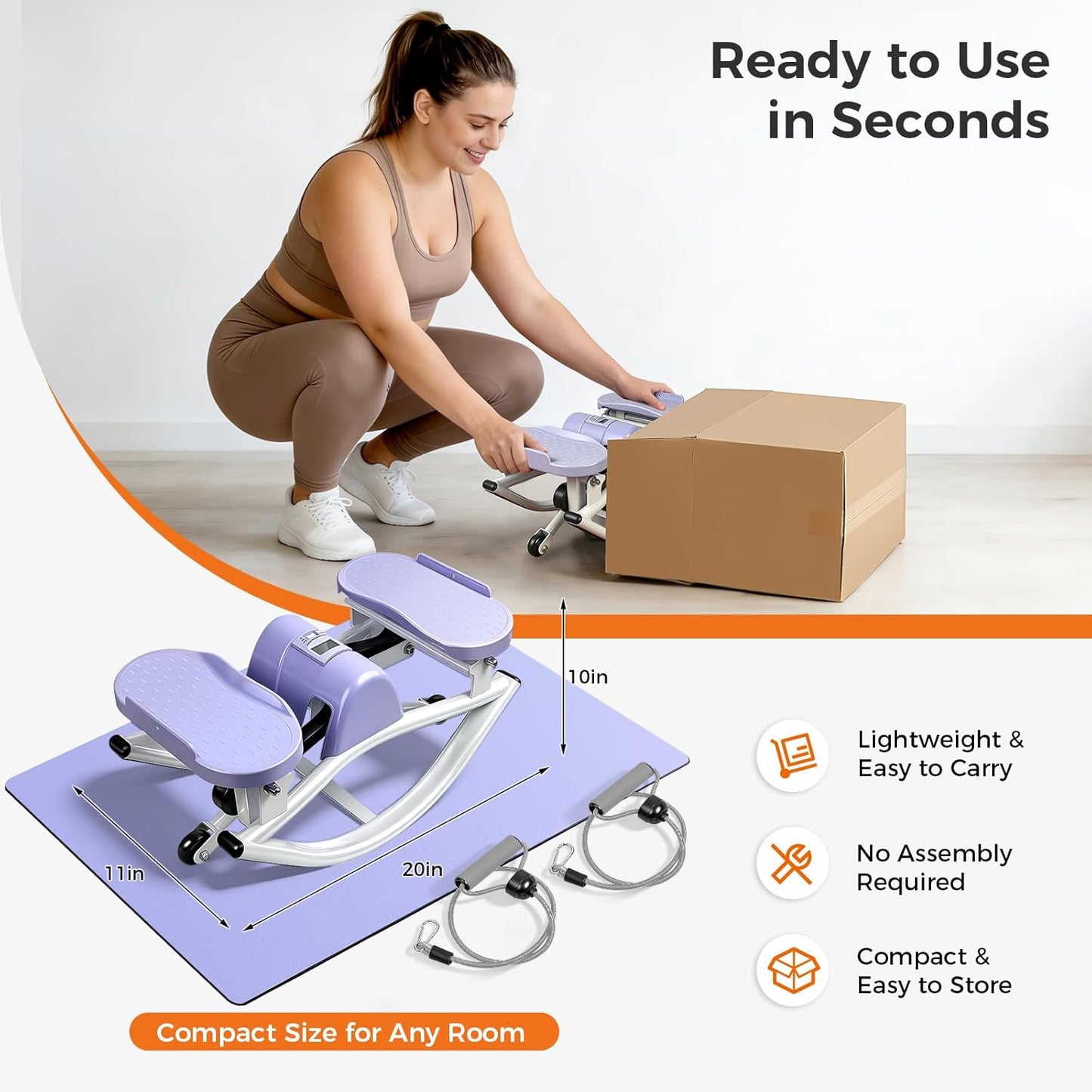 Rock Stepper Side to Side, Rocking Stepper with Lateral Motion, Compact Side Stepper for Home & Apartment, Low Impact Workout Machine (Black)