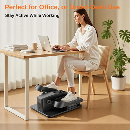 Under Desk Elliptical Exercise Machine, Quiet Seated Pedal Exerciser for Senior, Dual-Direction Elliptical Leg Exerciser with Monitor & Remote for Home Office, 12 Manual Speeds & 12 Auto Modes
