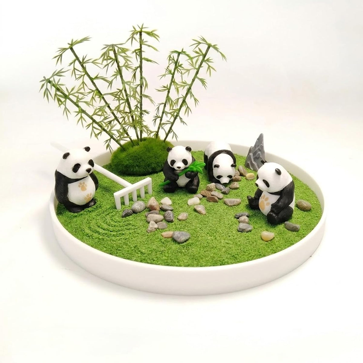 Panda Desktop Zen Garden Kit,for Home Office Desk Decor & Stress Relief