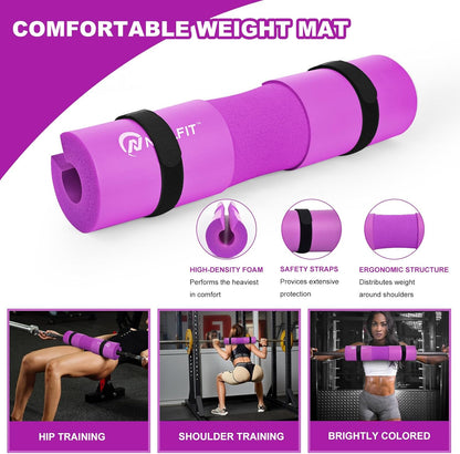 NEALFIT Barbell Pad Squat Pad for Squats—Squat Bar Pad—Great for Weightlifting,Lunges and Hip Thrusts—Foam Sponge Pad—Fit Standard and Olympic Bars Perfectly