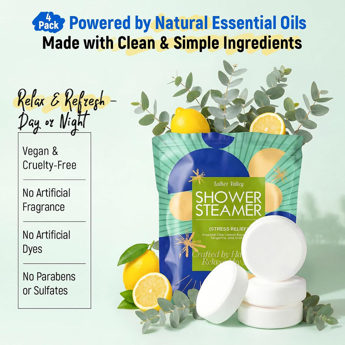 Aromatherapy & Sport Shower Steamers, 24 Pack Shower Bombs with 6 Scents