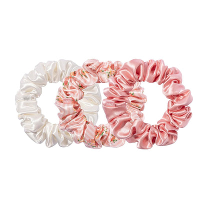 slip Large Scrunchie Multi | Set of 3 Pure Silk Large Scrunchies | Includes 1 Pink, 1 Caramel, 1 Black | 100% Mulberry Silk, Anti-Crease, Gentle on Hair, Reduces Breakage | Stylish & Durable
