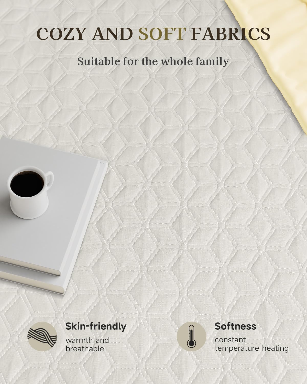GOTCOZY Heated Mattress Pad Mini Twin Size-Heated Pad for Bed Warmer(White)