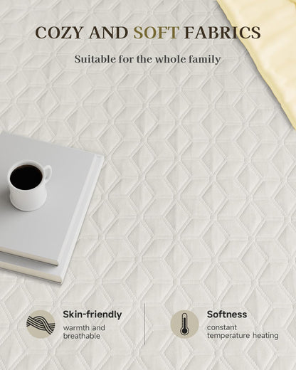 GOTCOZY Heated Mattress Pad Mini Twin Size-Heated Pad for Bed Warmer(White)