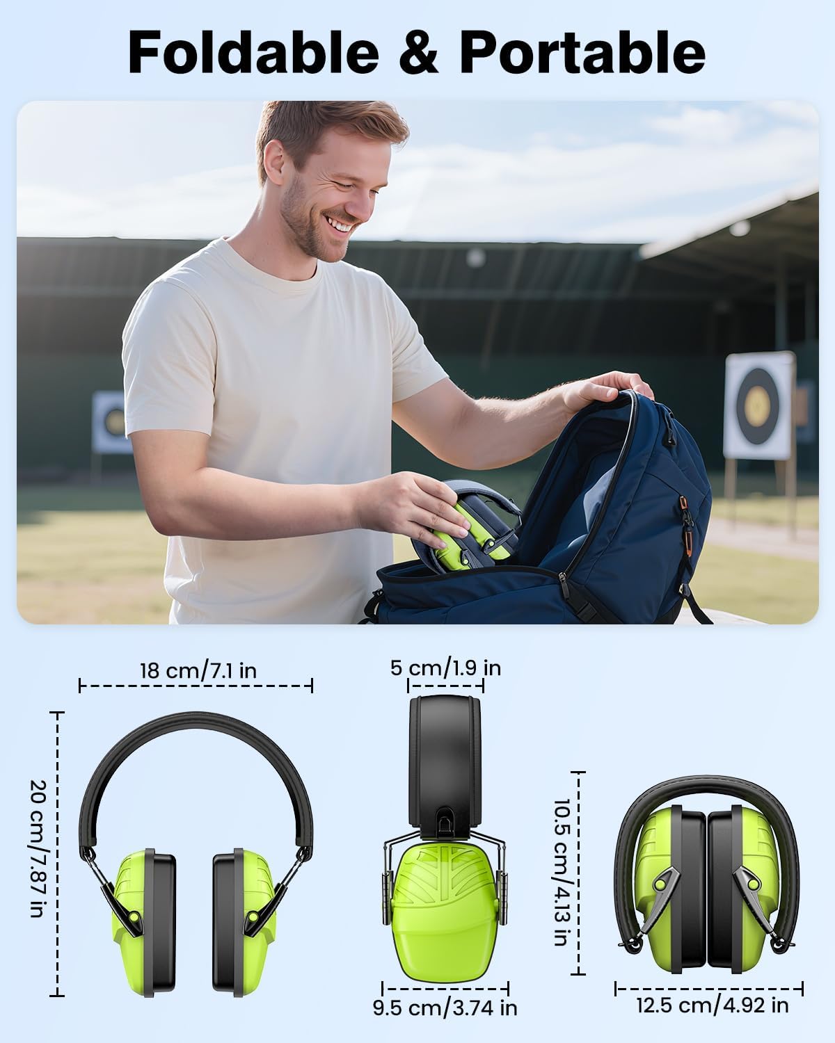 Link Dream 2Pack Ear Protection, NRR 35dB Hearing Protection Noise Canceling Ear Muffs Adjustable Headband for Shooting