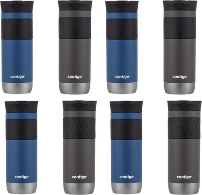 Contigo SNAPSEAL Insulated Stainless Steel Travel Mug with Grip 20oz. Blue Corn Transparent Satin & Midnight Berry
