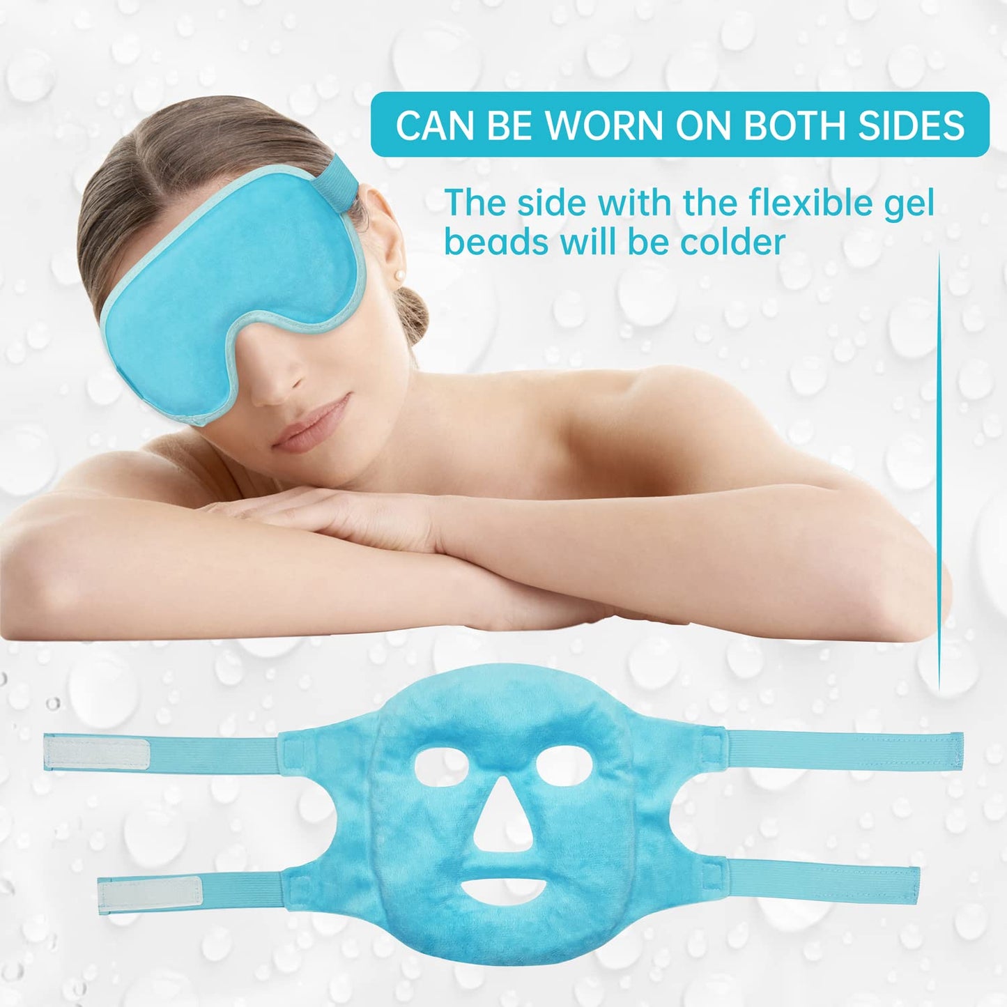 ZNÖCUETÖD Cold Face Ice Mask Facial Ice Pack, Hot Cold Compress for Face
