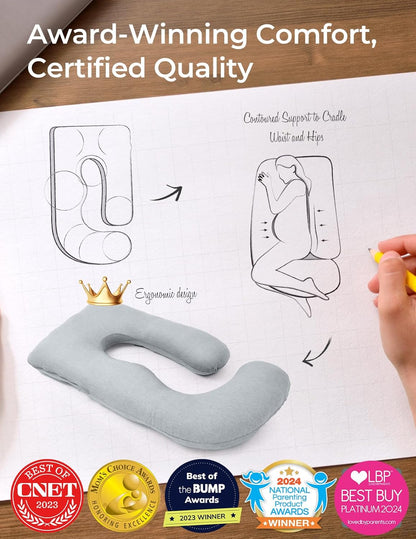 Momcozy Cooling Pregnancy Pillow - U Shaped Full Body Maternity Pillow