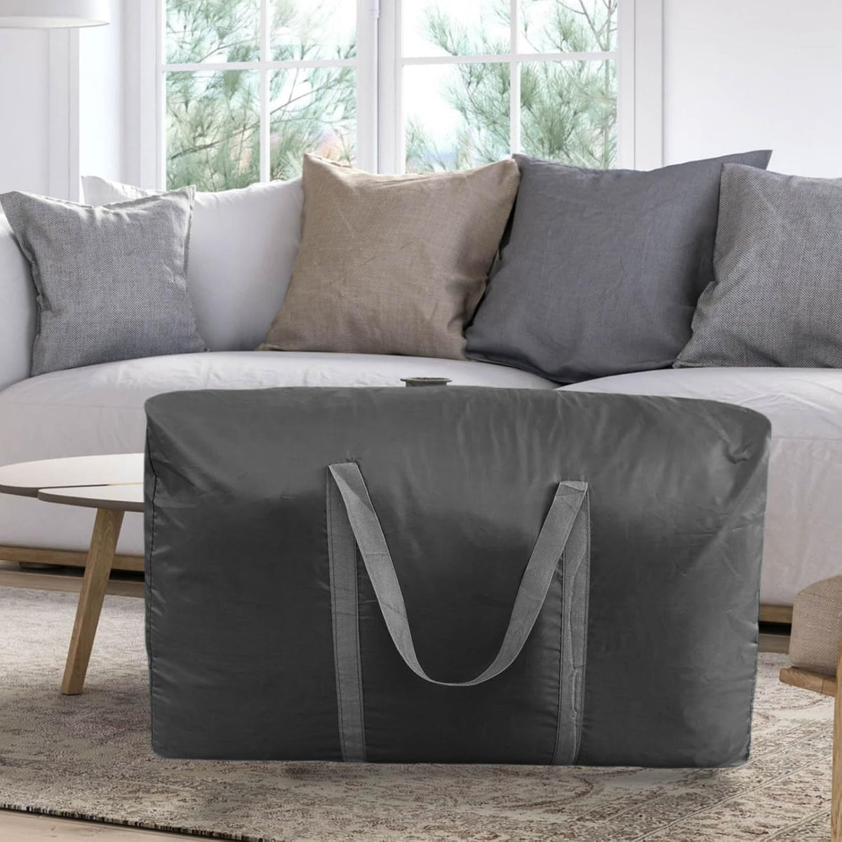 100L Extra Large Storage Bags, Big Moving Bags with Strong Zippers & Carrying Handles, Packing Bags for Moving, Storage, Travel and Camping, Storage Totes For Space Saving (Black)