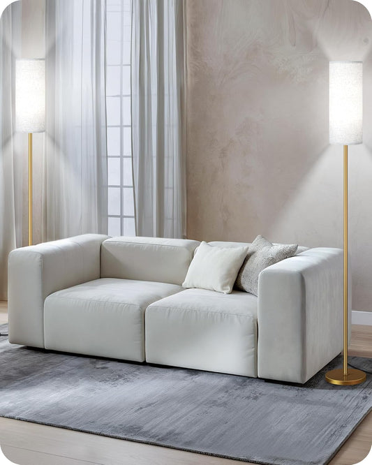 64.4” Slim Floor Lamp for Living Room with Magnetic Remote and Foot Switch, Dimmable Standing Tall Lamp Mood for Bedroom Nursery, 3 Color Temperatures, 1-Hour Timer,900LM Bulb Included,Beige E06LD05W1 - Colors B
