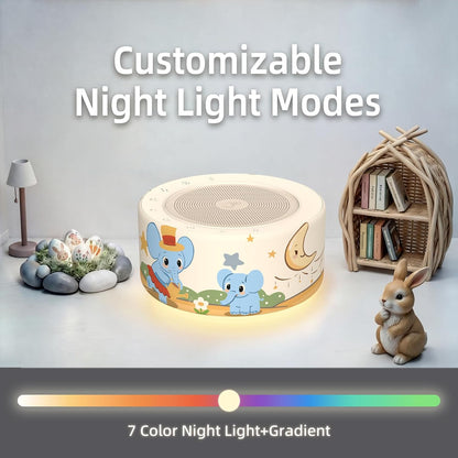 Kipcush White Noise Machine for Baby & Adults, 30 Soothing Sounds, Soft Non-Glare Nursery Lamp, 8 Color Night Lights, Memory Function (Angel V1 White, Standard)