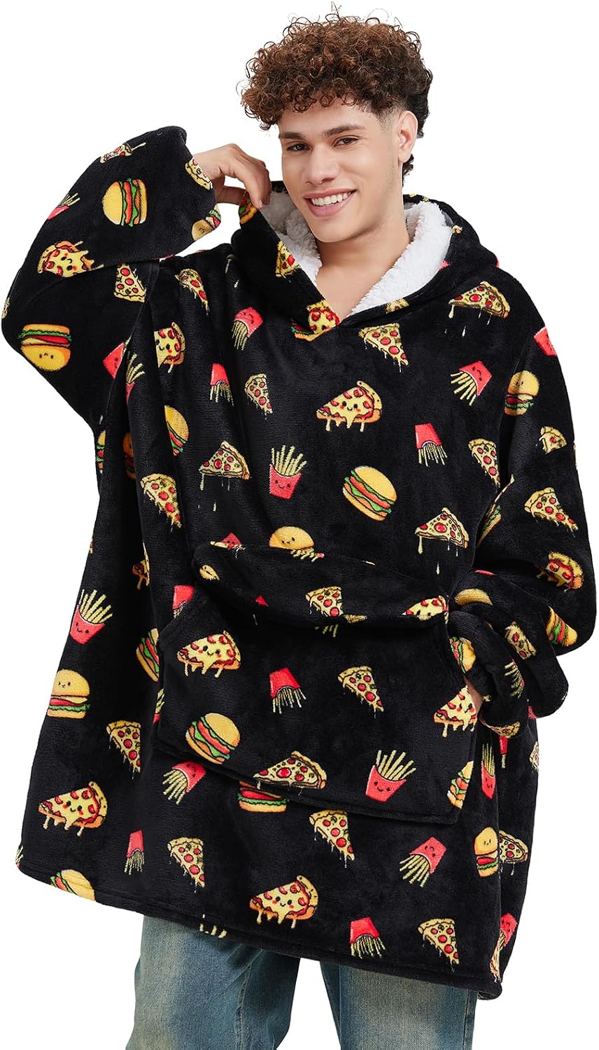 Fiosnow Sun and Moon Blanket Hoodies for Women and Men Adult Oversize Wearable Blanket Hoodies for Soft and Warm