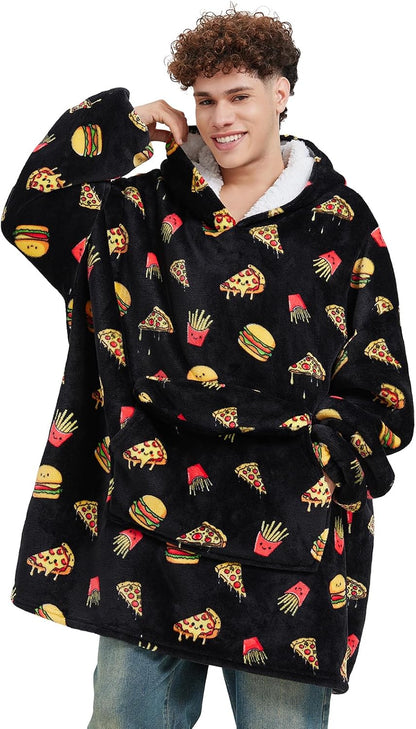 Fiosnow Sun and Moon Blanket Hoodies for Women and Men Adult Oversize Wearable Blanket Hoodies for Soft and Warm