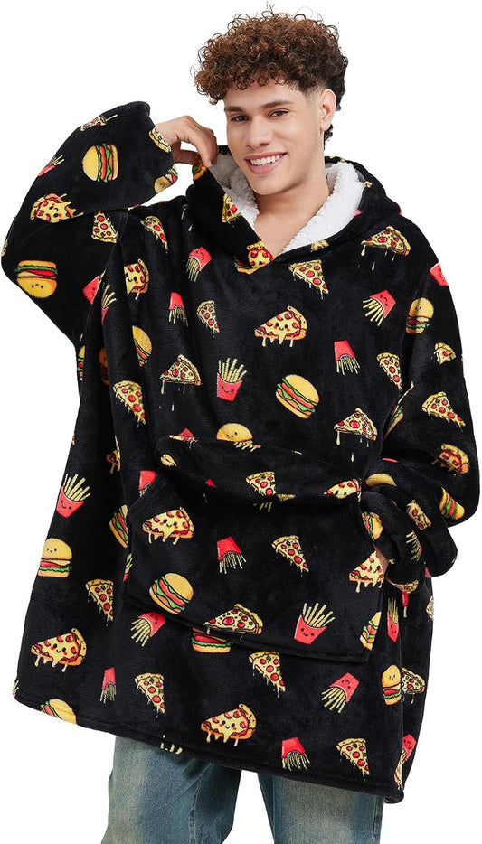 Fiosnow Sun and Moon Blanket Hoodies for Women and Men Adult Oversize Wearable Blanket Hoodies for Soft and Warm