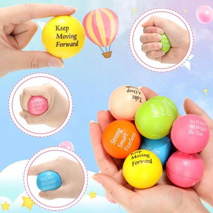 Jenaai 100 Pcs Motivational Fidget Balls, Inspirational Gifts, 6 Colors