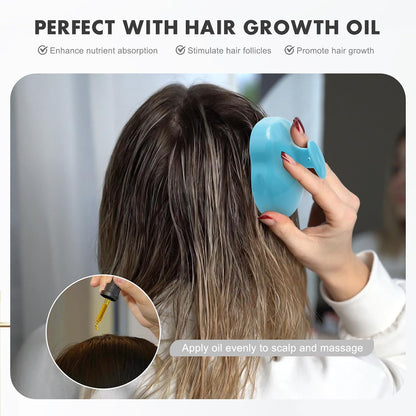 FREATECH Scalp Scrubber Scalp Massager Hair Growth, Shower Shampoo Brush with Silicone Bristles for Dandruff Removal and Hair Care, Wet & Dry Hair Massager Scalp Exfoliator for Men Women Kids，Black