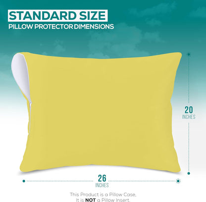 Utopia Bedding Premium 100% Waterproof Pillow Protectors with Zipper Standard Size (Set of 4), Bed Bug and Dust Mite Proof Zippered Pillow Covers, Pillow Encasement Cases, Gray
