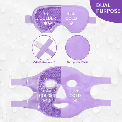 ZNÖCUETÖD Cold Face Ice Mask Facial Ice Pack, Hot Cold Compress for Face