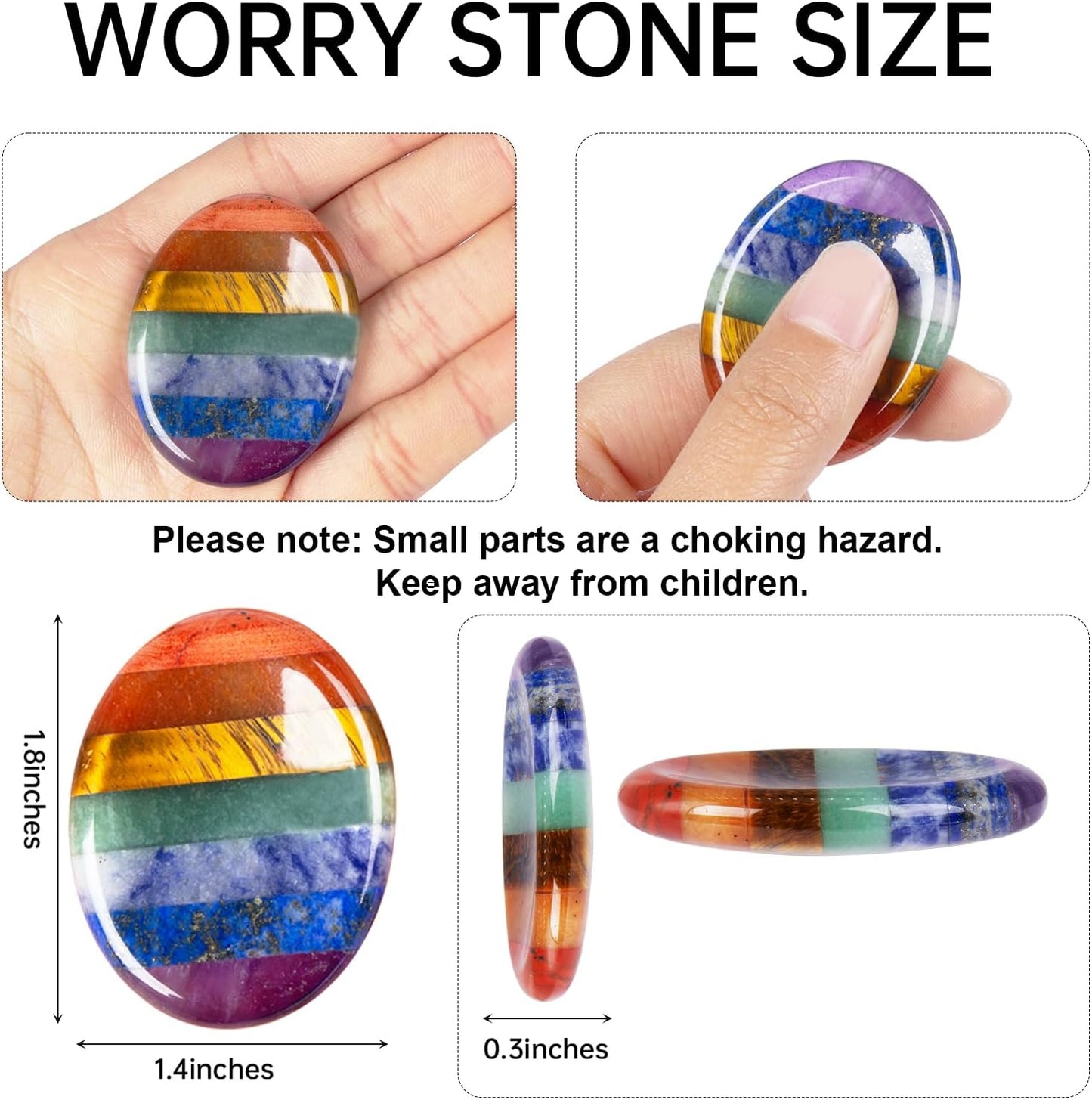 Rose Quartz Crystal Worry Stone for Anxiety Stress Relief, 1.8 Inch Thumb Fidget Stone for Meditation Reiki Healing, Mother's Day Gifts for Women, Hand Carved Pocket Palm Stone